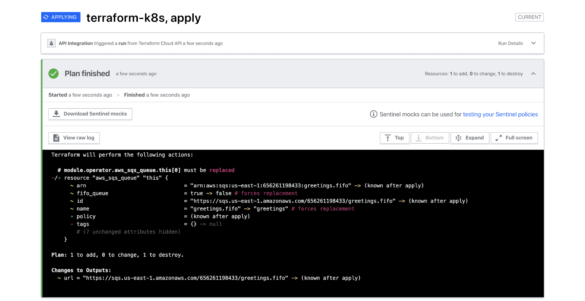 Modify SQS using the Terraform Cloud Operator for Kubernetes